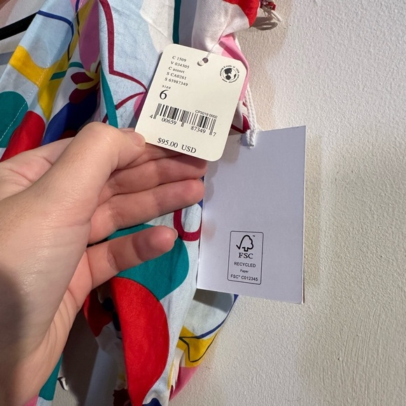 NWT FREE PEOPLE x GLAMOROUS CARE Colorful Abstract Rainbow Print Women's Dress - Picture 3 of 6